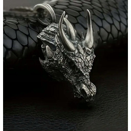 Gotycki Naszyjnik Łańcuszek Smok Głowa Smoka Fantasy Dragon