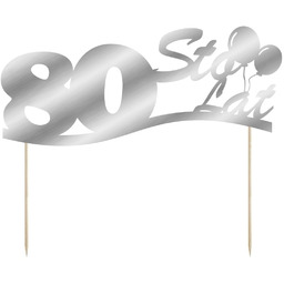 Topper papierowy na tort 80 sto lat -