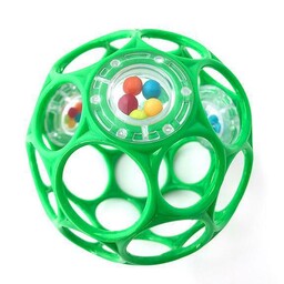 Oball Piłka z grzechotką 10 cm zielona 0m+
