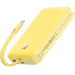 Baseus Powerbank indukcyjny Qi, z wbudowanym kablem USB-C,