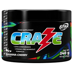 6Pak Nutrition Craze Banan-Wiśnia, 240 g