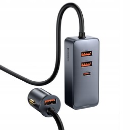 Ładowarka samochodowa Baseus 3x Usb-a, Usb-c 120W