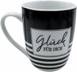 Dekohelden24 Kubek do kawy/filiżanka z porcelany w czarno-białe