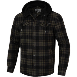 Kurtka flanelowa PIT BULL PIONEER czarno/zielona-M