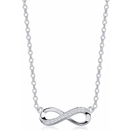 Rodowany srebrny naszyjnik gwiazd nieskończoność infinity celebrytka srebro