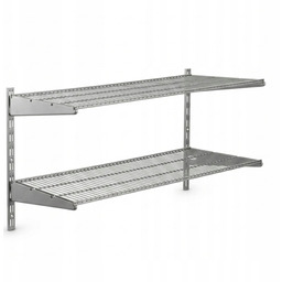 Regał Ścienny Vario 2xPółka 40x90 Srebrny Druciana Metalowy