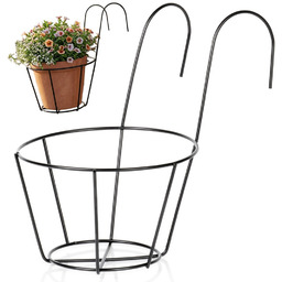 Uchwyt balkonowy na doniczkę metalowy czarny 30x20,5x27 cm