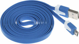 Kabel micro USB płaski 1M - niebieski