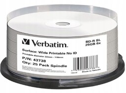 25x Płyta Verbatim Bd-r 25GB Blu-ray Printable 25