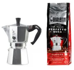 Bialetti Moka Express + kawa 250g 250ml Kawiarka