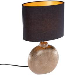 Honsel Lampa stołowa rustykalna brązowa z czarną 39