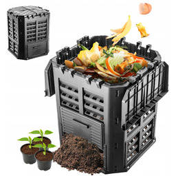 Kompostownik Czarny Modułowy Ogrodowy Mrozoodporny Na Nawóz Zbiornik