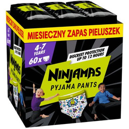 PAMPERS Pieluchomajtki Ninjamas Statki kosmiczne (60 szt.) Zyskuj