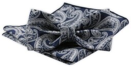 Zestaw: Mucha z Poszetką - Alties - Ciemnoniebieska,