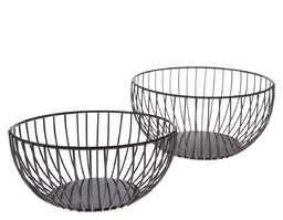 Zestaw metalowych misek, 2 szt., czarny, czarny