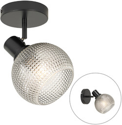 QAZQA Design spot black z przydymionym szkłem 2-light
