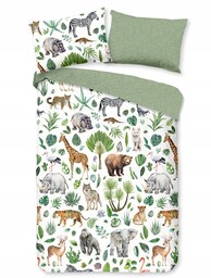 Pościel zwierzęta safari żyrafa słoń zebra 100x135 dziecięca