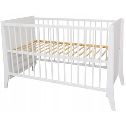 Łóżeczko dziecięce Cosmo białe 120x60 gryzaki drewno sosnowe