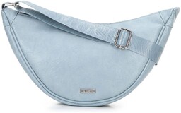 Damska torebka crossbody na szerokim pasku niebieska