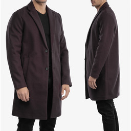 Płaszcz Męski ZARA - Klasyczny Bordowy Modny 5070/770/606