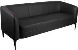 Trzyosobowa Sofa Cosmo Black 3, skórzana, do lobby,