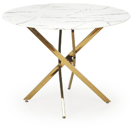 Stół okrągły raymond 2 biały marmur / złoty