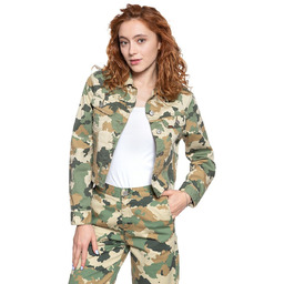 Damska Kurtka Jeansowa Lee Cropped Rider Jacket Camouflage