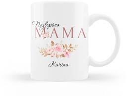 Kubek personalizowany na dzień matki Różowe kwiaty -
