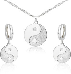 Komplet Yin Yang srebrny