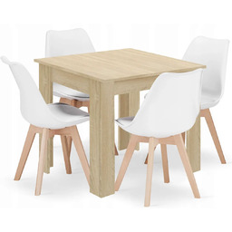 Edinos Komplet kwadratowy stół dąb sonoma z 4