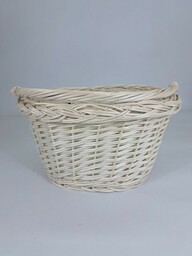 Kosz na rower wiklinowy biały 39x31x23 cm