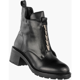 Botki Damskie Skórzane Buty Ocieplane Zimowe Klasyczne Czarne