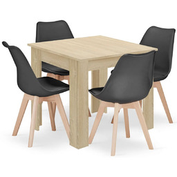 Elior Zestaw skandynawski stół dąb sonoma i 4
