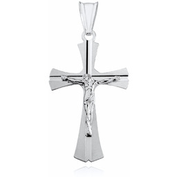 Srebrny rodowany krzyżyk krzyż diamentowany srebro 925