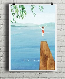 Polska - lato nad jeziorem - plakat art