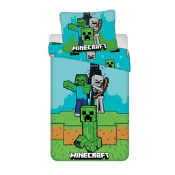 Jerry Fabrics Pościel bawełniana 140x200 Minecraft Mobs Here