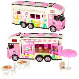 Kamper Dla Lalek Rozkładany Samochód Auto Cukiernia Światło