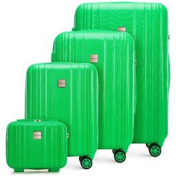 Komplet walizek z polikarbonu plaster miodu zielony