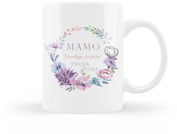 Kubek personalizowany na dzień matki Fioletowy wianek -