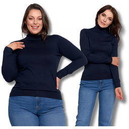 Cienki Golf Damski Elegancki Sweter Bluzka z Golfem