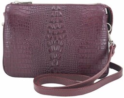 Torebka damska z motywem CROCO - Bordowa