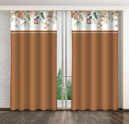 Zasłona z nadrukiem w kolorowe kwiaty ZMK-010 Mariall