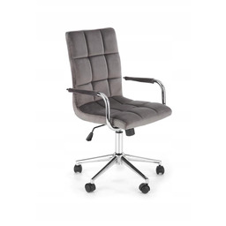 Fotel Biurowy Gonzo 4 szary velvet krzesło Halmar