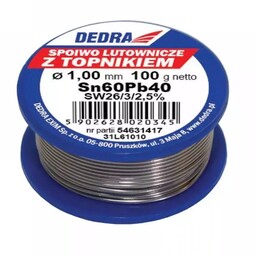 DEDRA 31L61010 Lut z topnikiem 1,0mm 100g Sn60Pb40