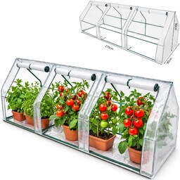 Tunel Foliowy Ogrodowy 270x90x90 cm Mini Szklarnia