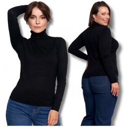 Cienki Golf Damski Elegancki Sweter Bluzka z Golfem