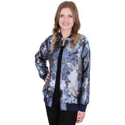 Granatowa, elegancka narzutka w kwiaty John Zack L