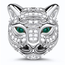 Rodowany srebrny charms do pandora głowa kota cat