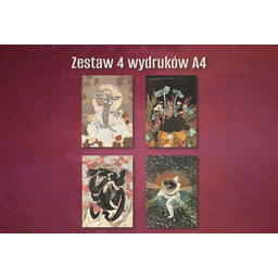 Pakamera Plakat Zestaw 4 wydruków A4 (Full Moon,