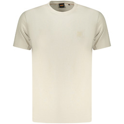 MĘSKA KOSZULKA Z KRÓTKIM RĘKAWEM BOSS BEŻOWA